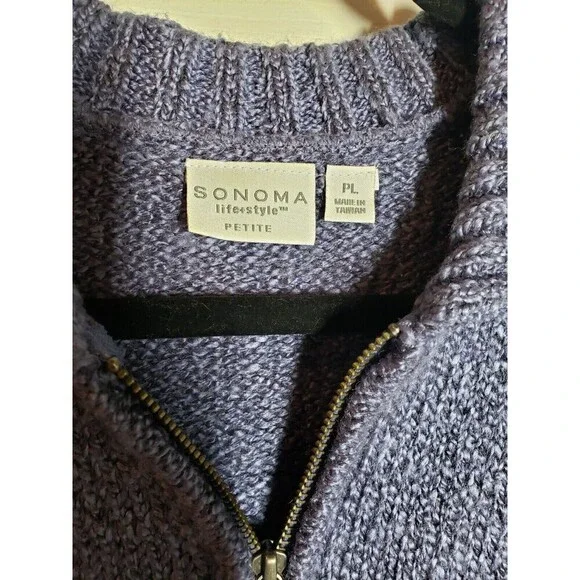 Sonoma Full Zip Sweater Women’s Size PL - Picture 2 of 6